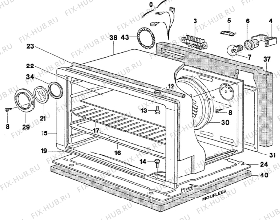 Взрыв-схема плиты (духовки) Arthurmartinelux CM6372-1 - Схема узла Oven body